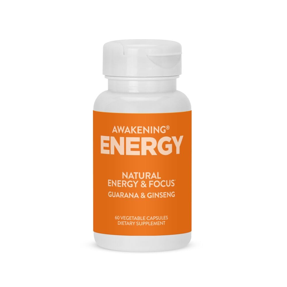 Natural Energy & Focus Supplement with Panax Ginseng, Guarana Extract & Chromium Picolinate, 60 Caps S829
