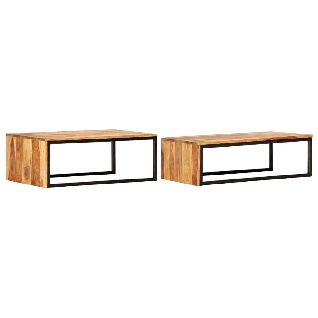 2 pcs Solid Sheesham Wood Nesting Tables T68861