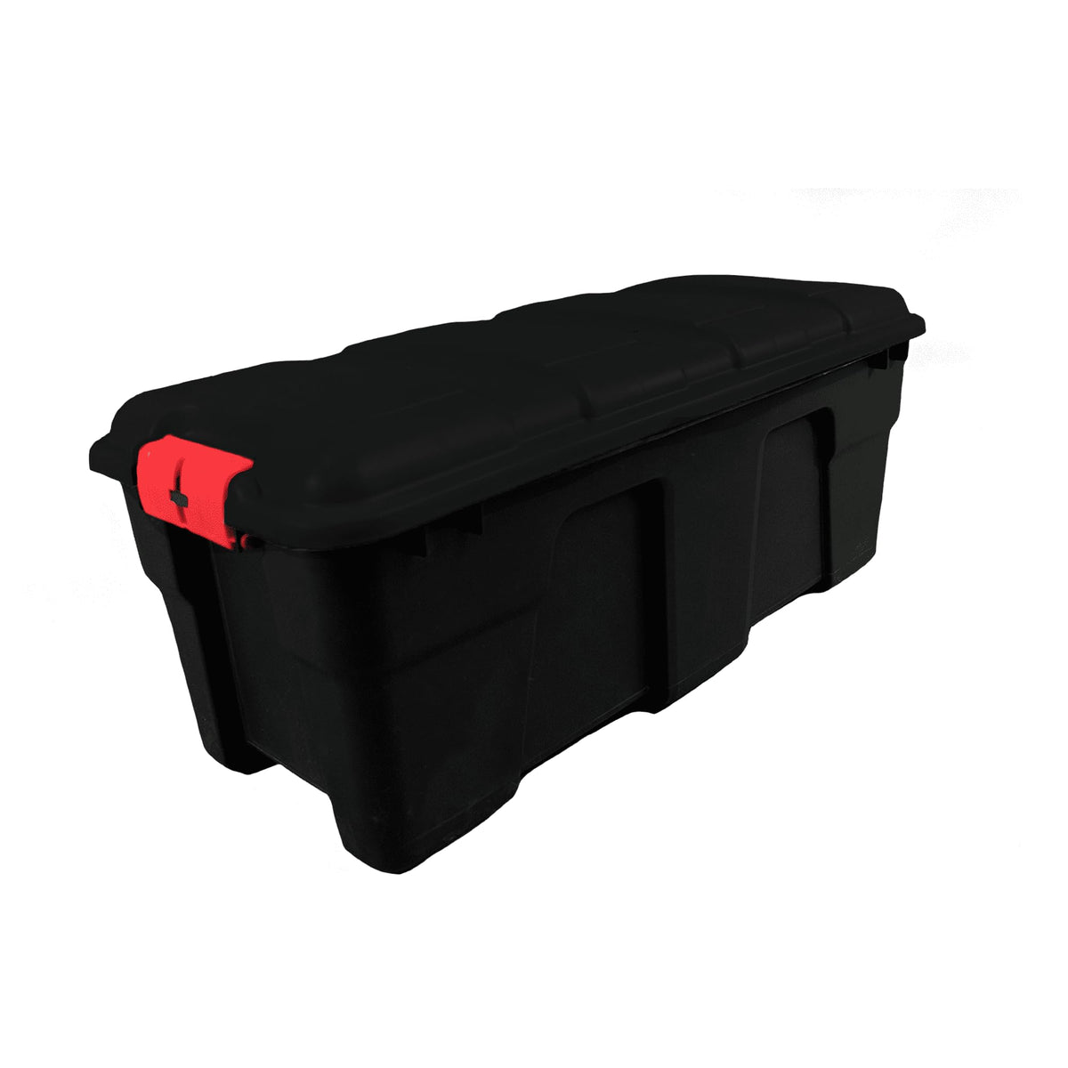 Stackable 17 Gallon Black Plastic Footlocker O7684