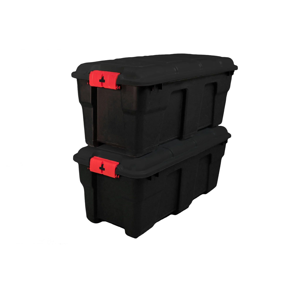 Stackable 17 Gallon Black Plastic Footlocker O7684