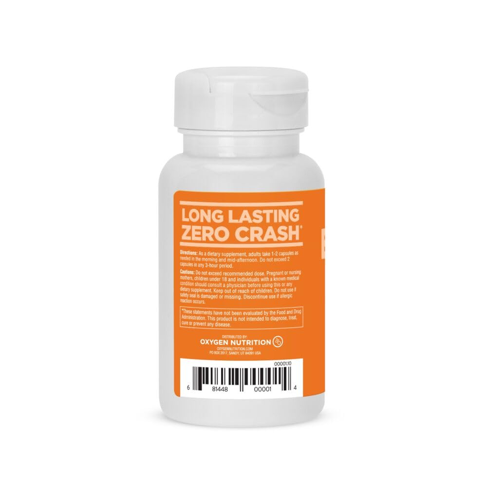 Natural Energy & Focus Supplement with Panax Ginseng, Guarana Extract & Chromium Picolinate, 60 Caps S829