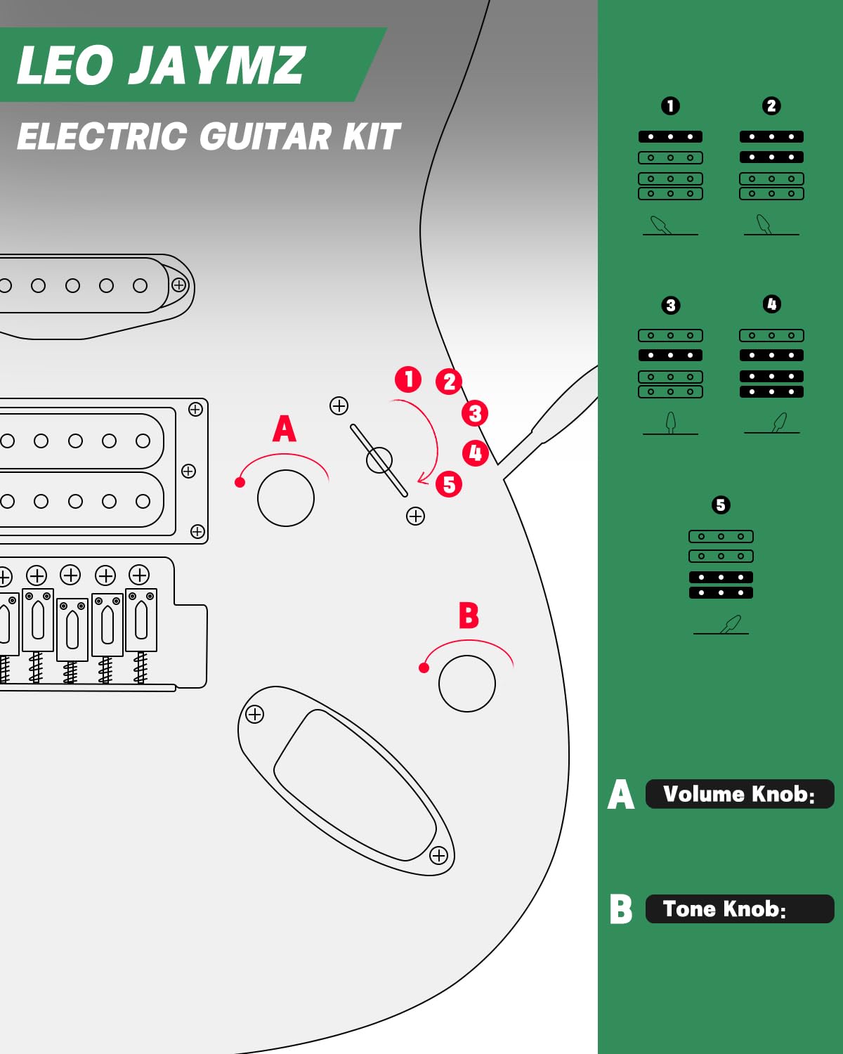 39" Full Size SSH Electric Guitar Starter Kit with Amp W6628