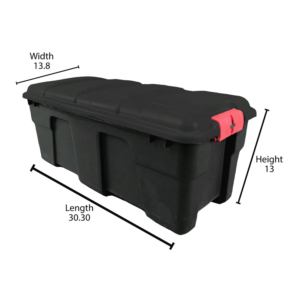 Stackable 17 Gallon Black Plastic Footlocker O7684