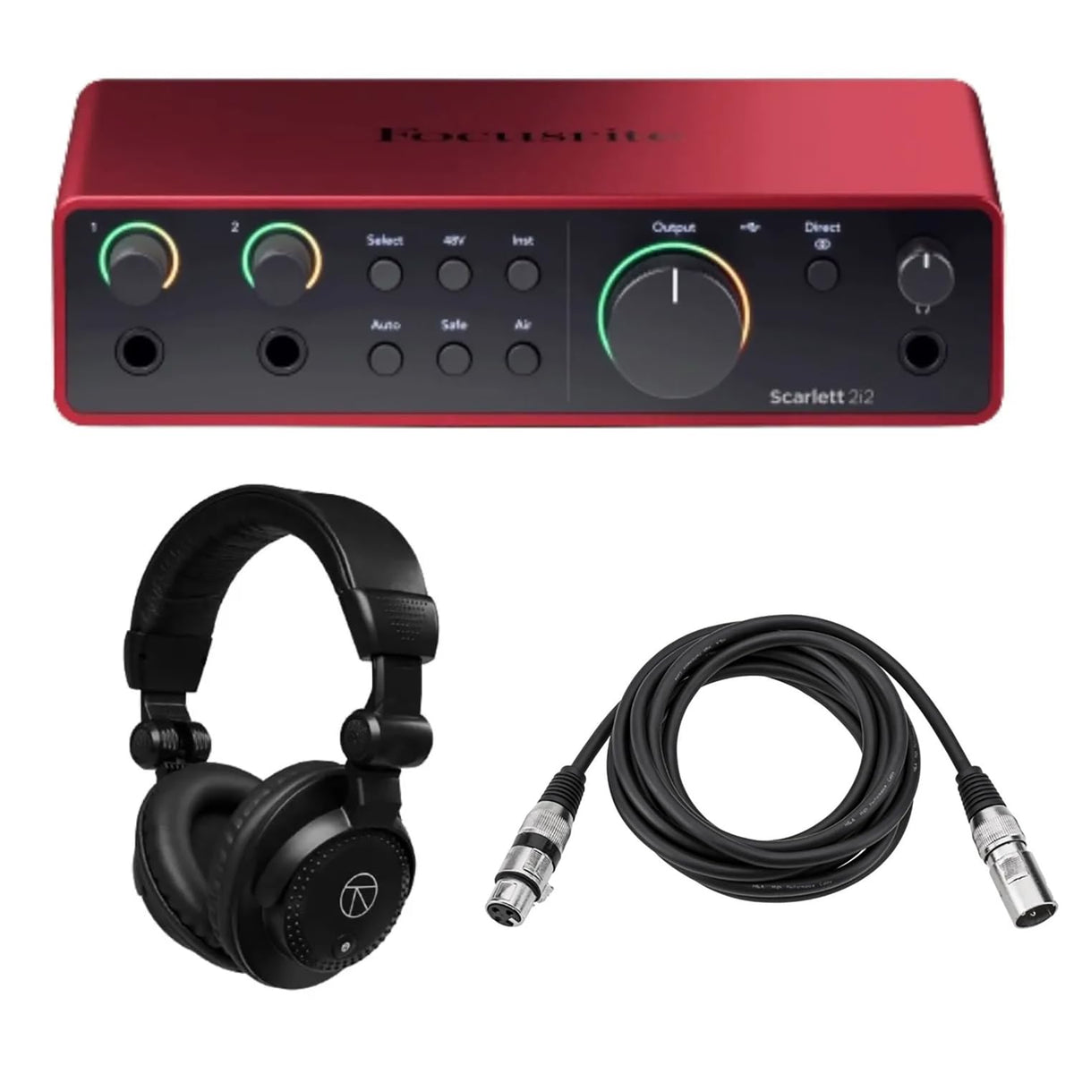 USB Audio Interface with Headphones and Microphone Cable B96863