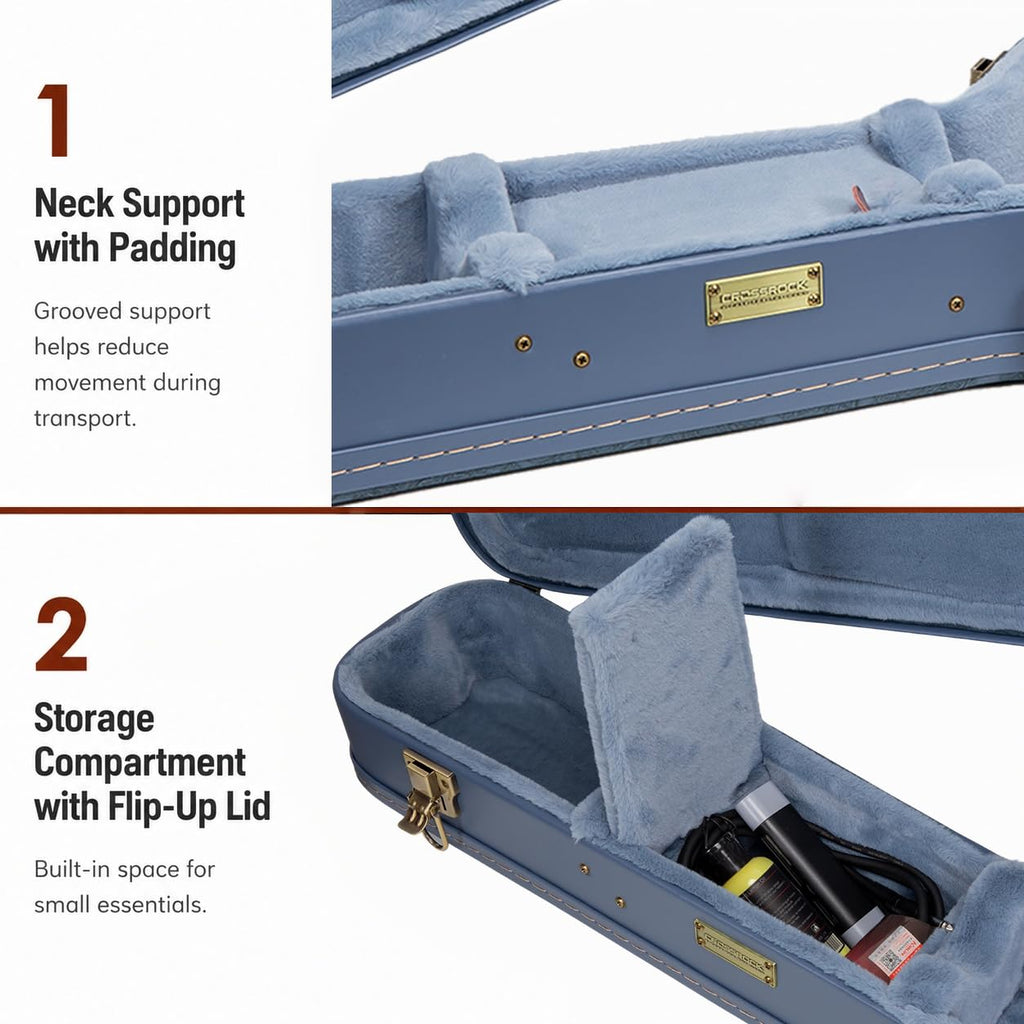 Smoke Blue Guitar Case for Semi-Hollow Electric Guitars X96978
