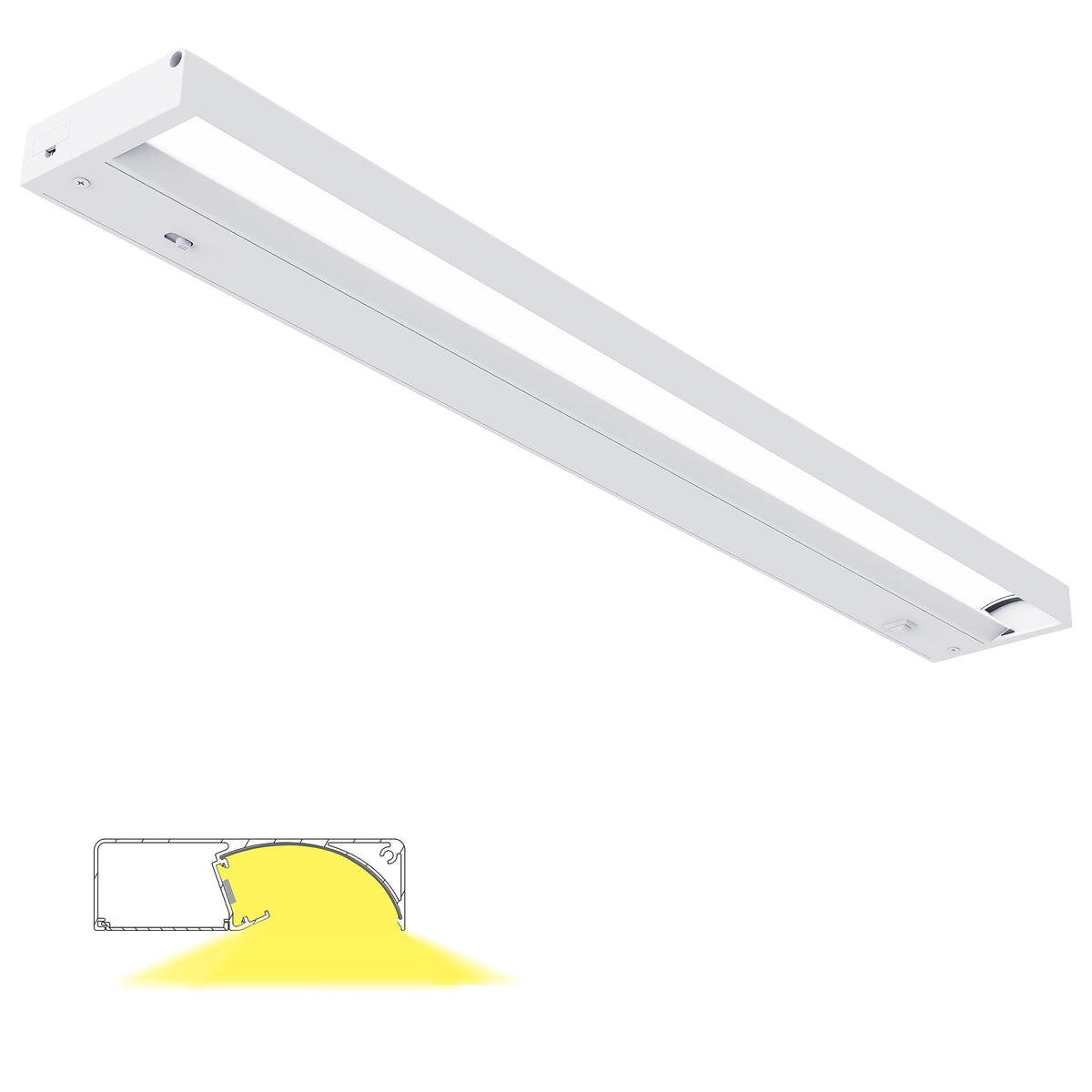 24 Inch LED Under Cabinet Lighting, 3 Color Temperatures, 1200LM Linkable D4627