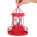 Solar Powered Rotating Lighthouse Garden Light Outdoor Waterproof Resin Iron Red O56935