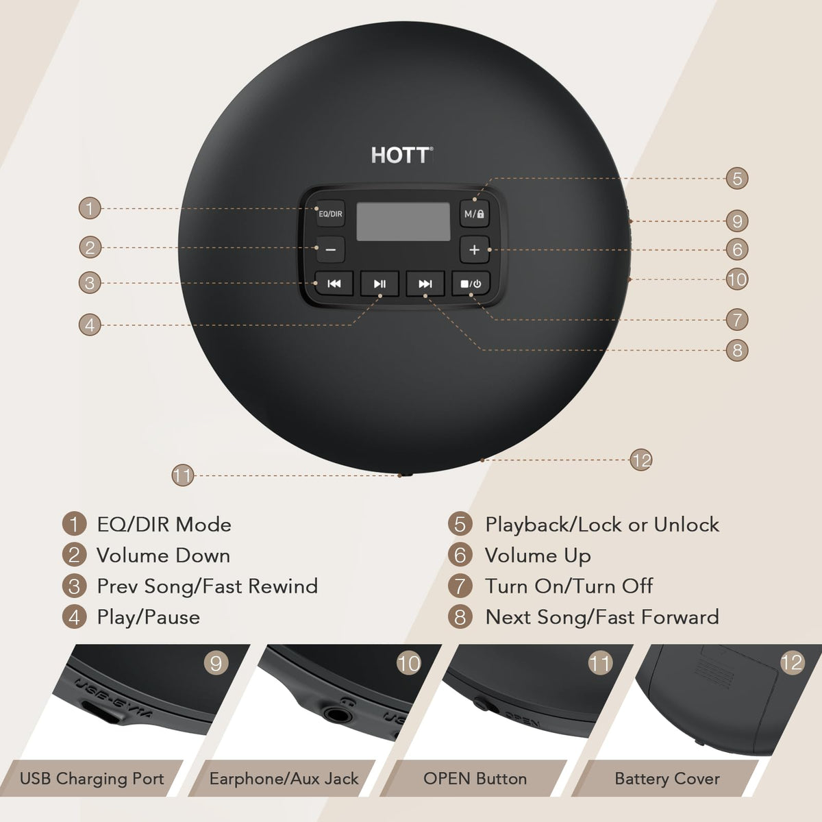 Portable CD Player with Anti-Skip Protection J92836