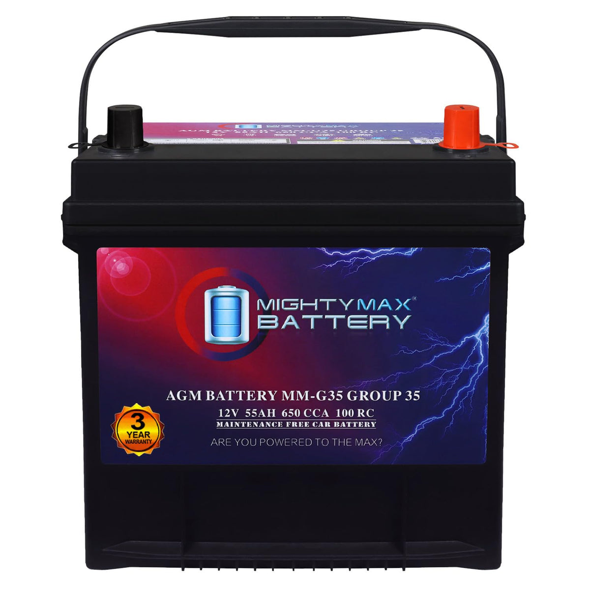 12V 55Ah AGM 650 CCA Replacement Battery Z4580