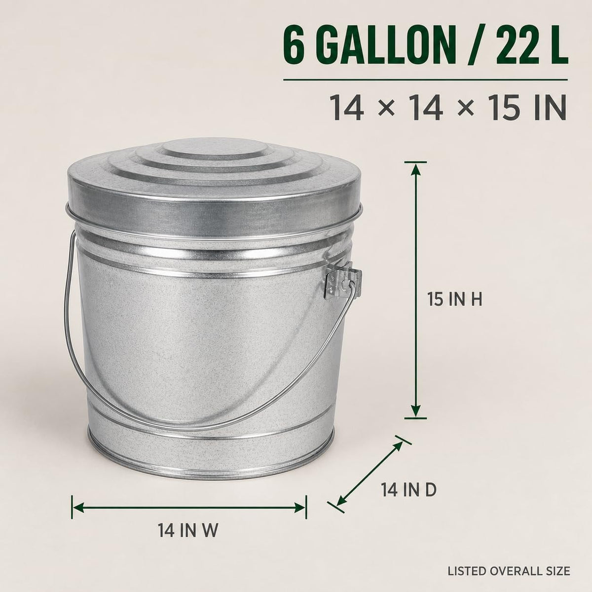 6 Gallon Steel Locking Can with Wire Handle O846
