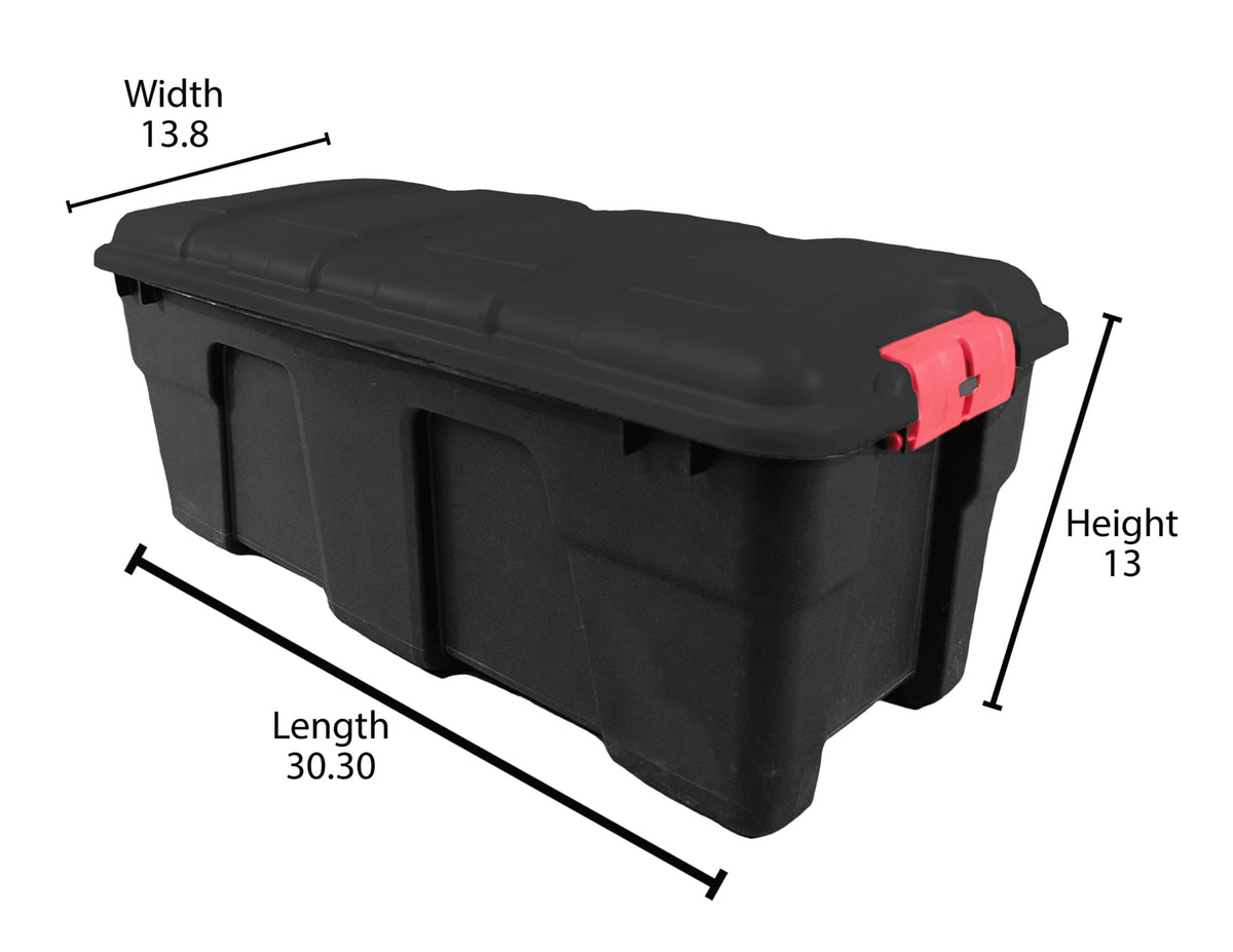 Black 17 Gallon Plastic Storage Footlocker L638516