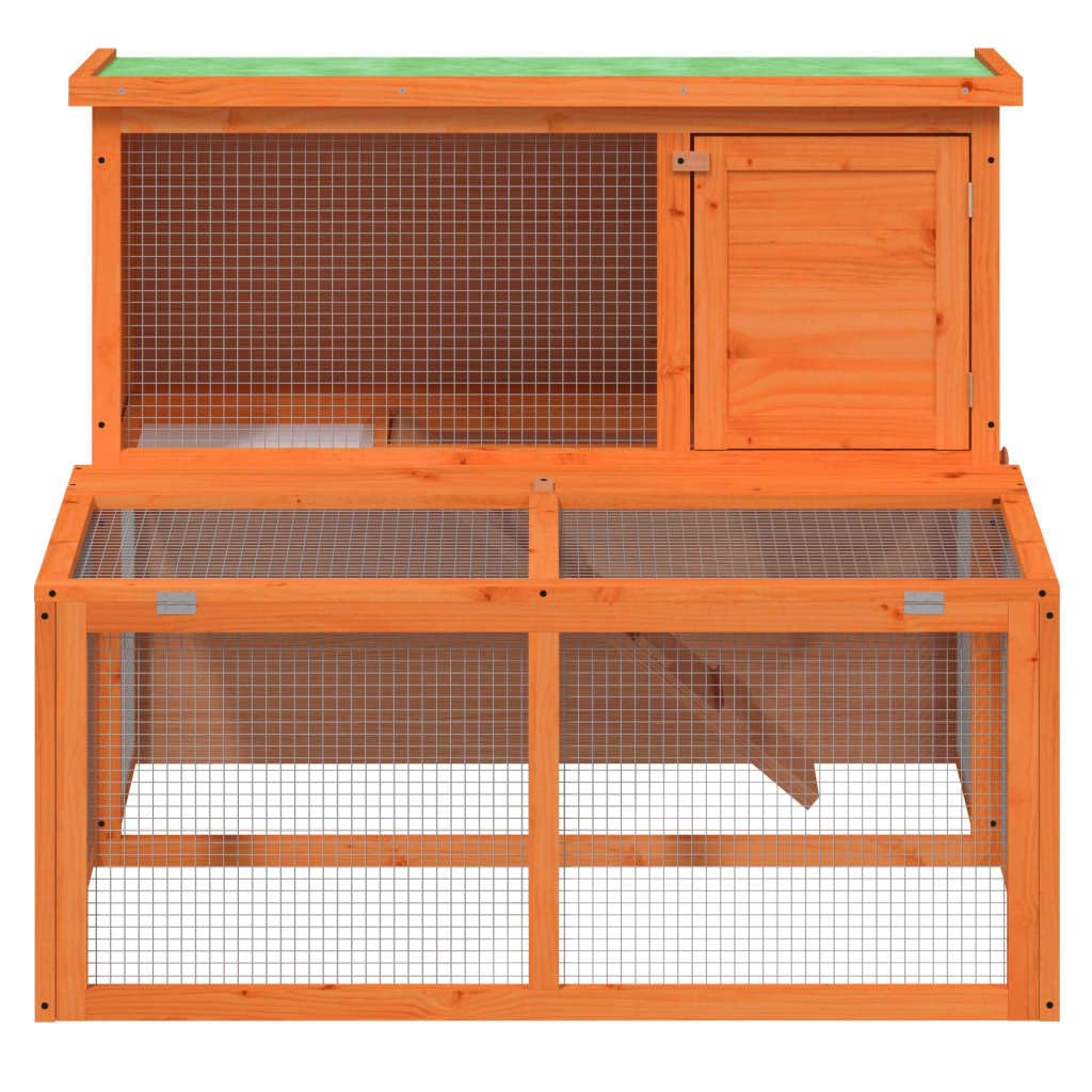 Wooden Rabbit Hutch 2-Tier Small Animal Cage B792433