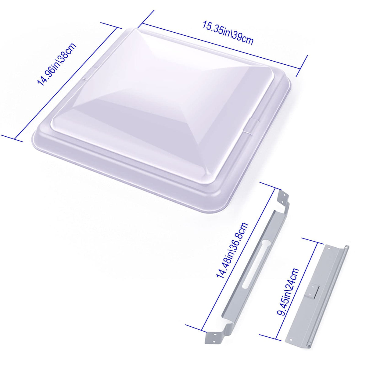 3 Packs 14" White RV Roof Vent Cover Replacement with 6" Fan Blade and 12 Volt Motor A825