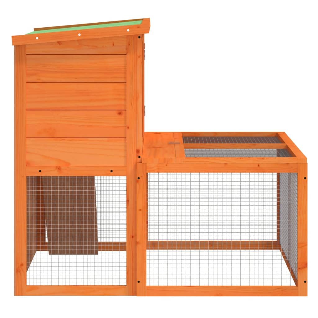 Wooden Rabbit Hutch 2-Tier Small Animal Cage B792433
