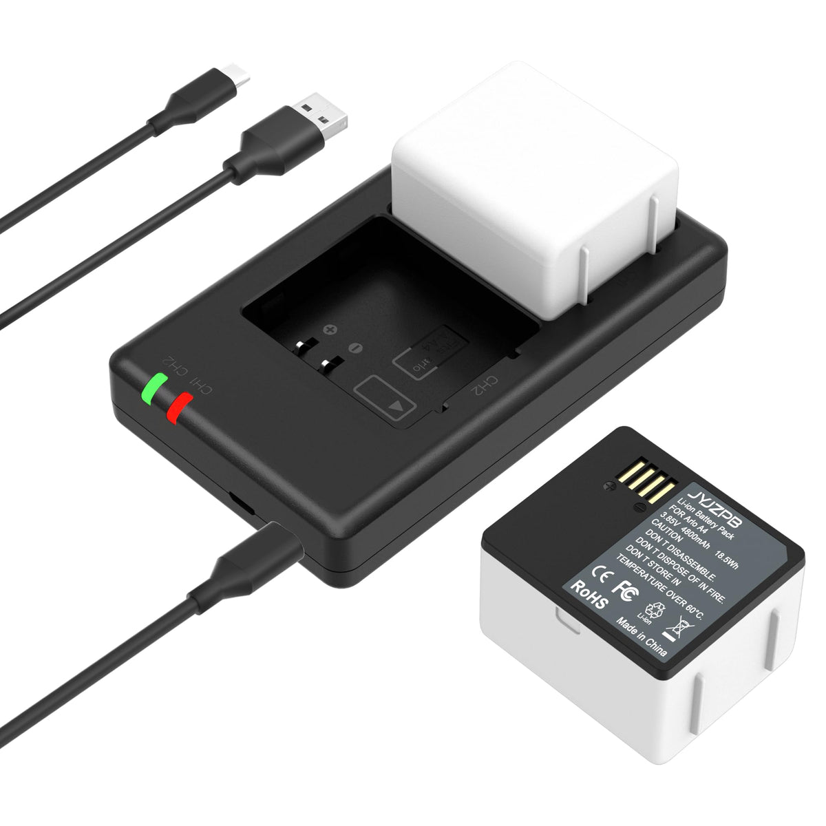 4800mAh Batteries with Dual Battery Charger U909