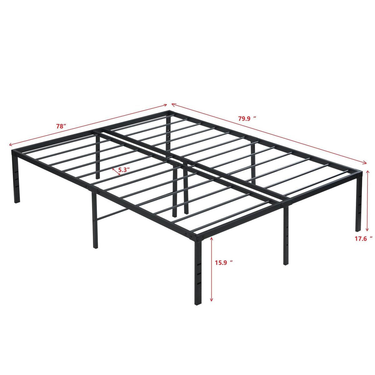Black Queen Metal Platform Bed Frame G1015