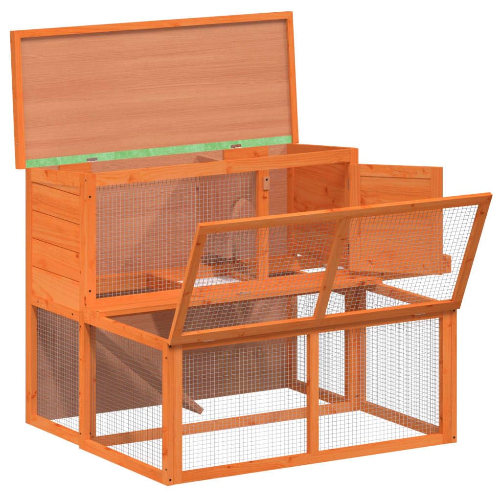 Wooden Rabbit Hutch 2-Tier Small Animal Cage B792433