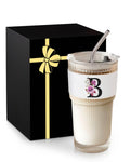 Glass Cup with Lid Straw Clear Tumbler X631530