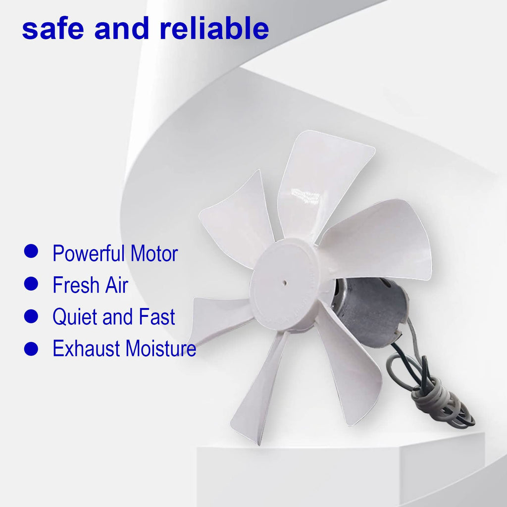 3 Packs 14" White RV Roof Vent Cover Replacement with 6" Fan Blade and 12 Volt Motor A825