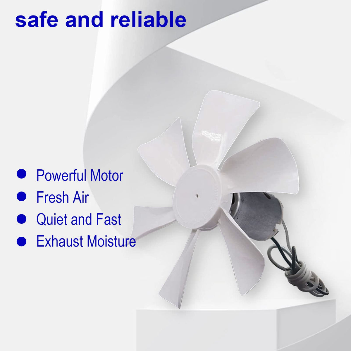 3 Packs 14" White RV Roof Vent Cover Replacement with 6" Fan Blade and 12 Volt Motor A825