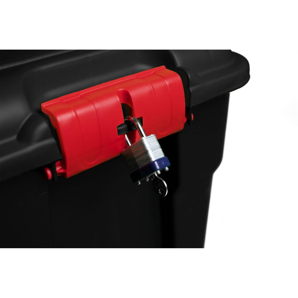 Stackable 17 Gallon Black Plastic Footlocker O7684