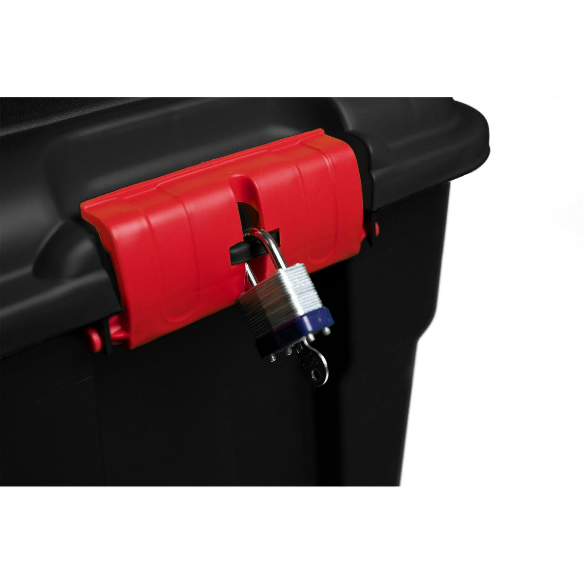 Stackable 17 Gallon Black Plastic Footlocker O7684