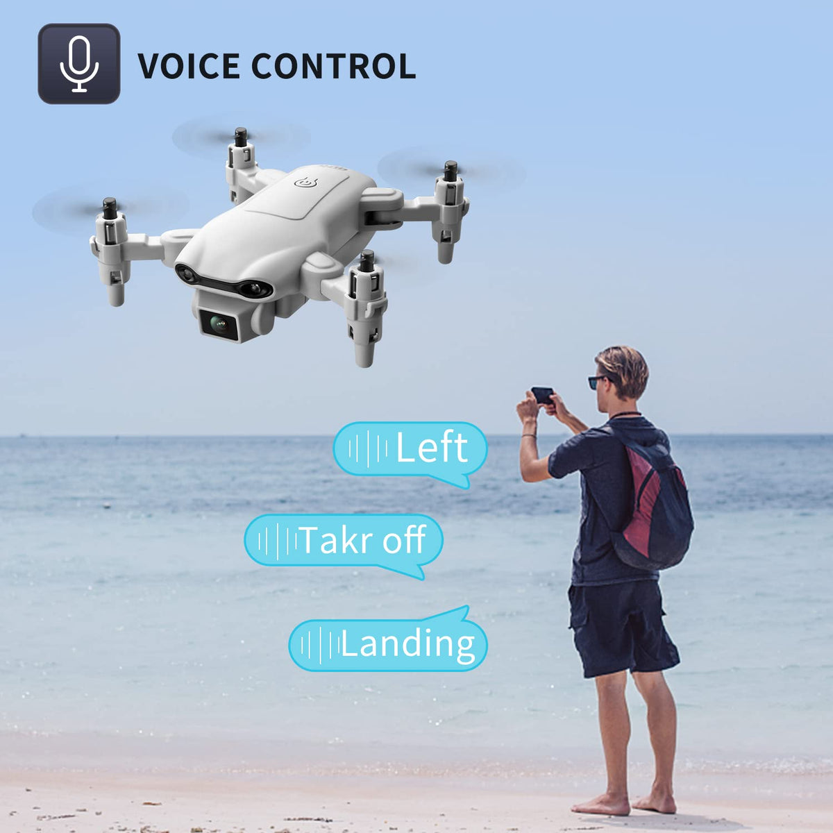 Mini Drone with 1080P HD Camera, 3 Batteries, Gray X21438