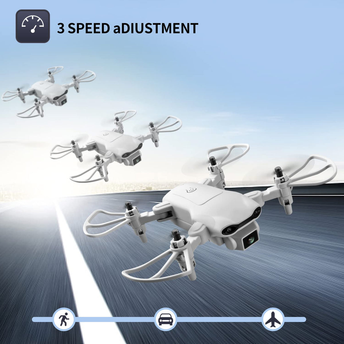 Mini Drone with 1080P HD Camera, 3 Batteries, Gray X21438