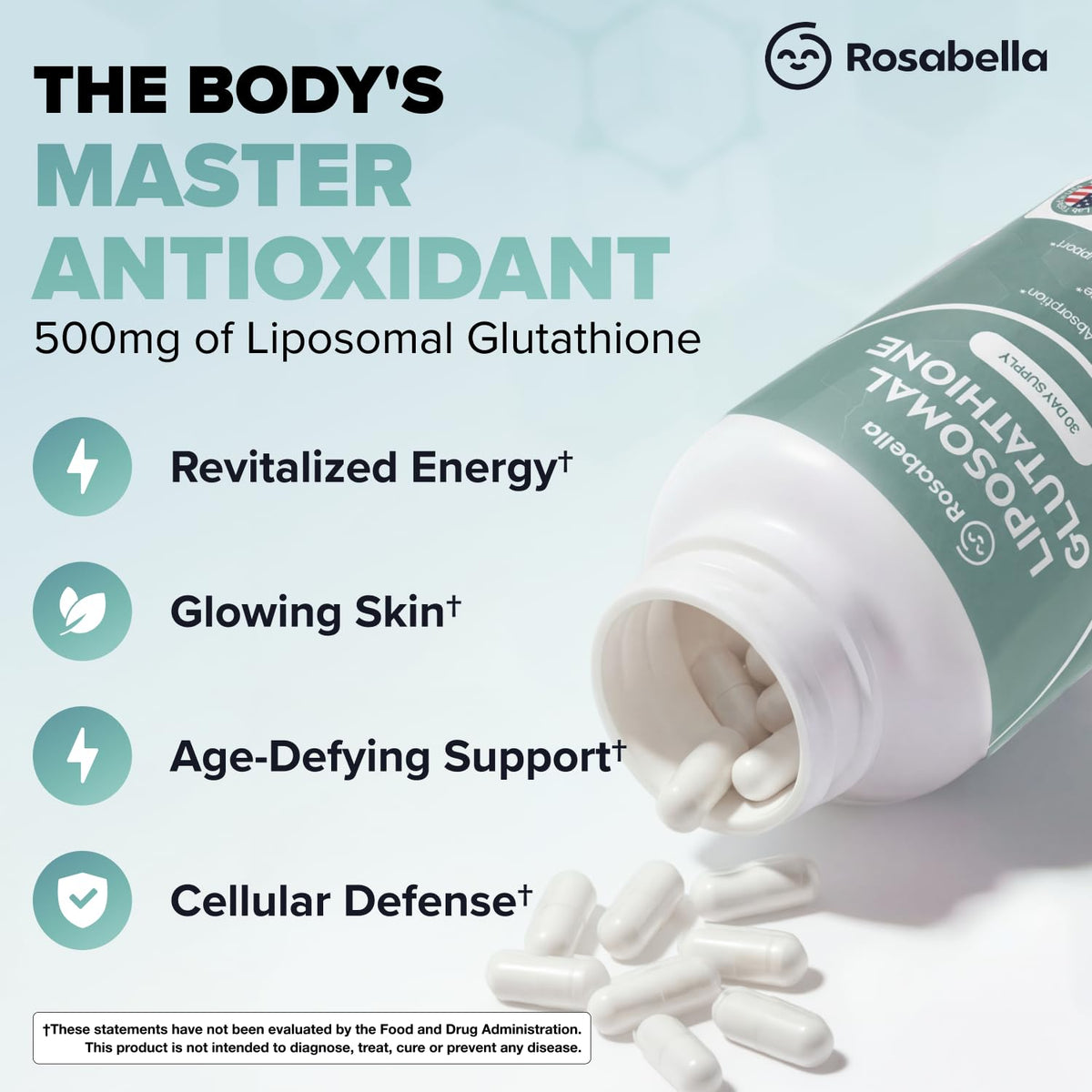 500mg Glutathione Supplement 60 Capsules L1631