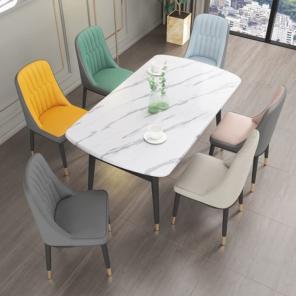 Orange Faux Leather Dining Chairs Set of 6 B225