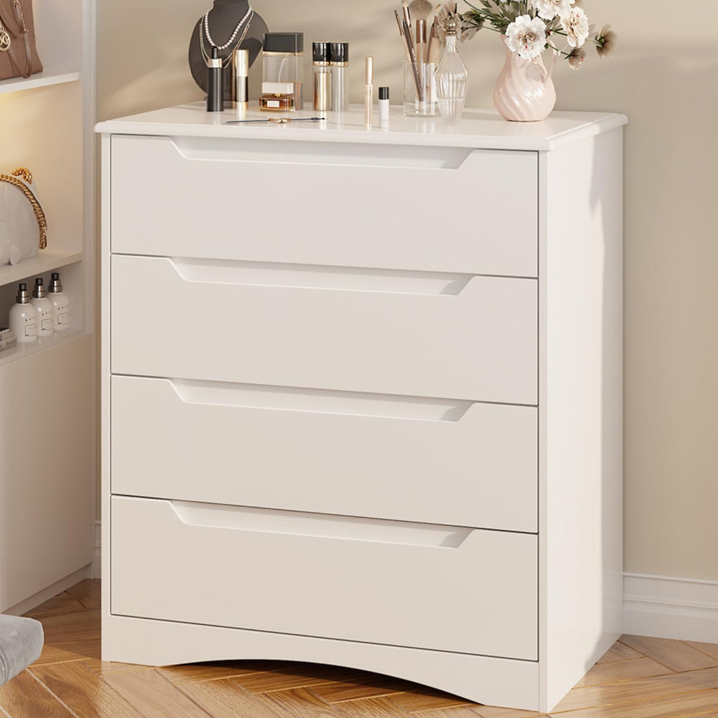 White 4 Drawer Dresser E6828