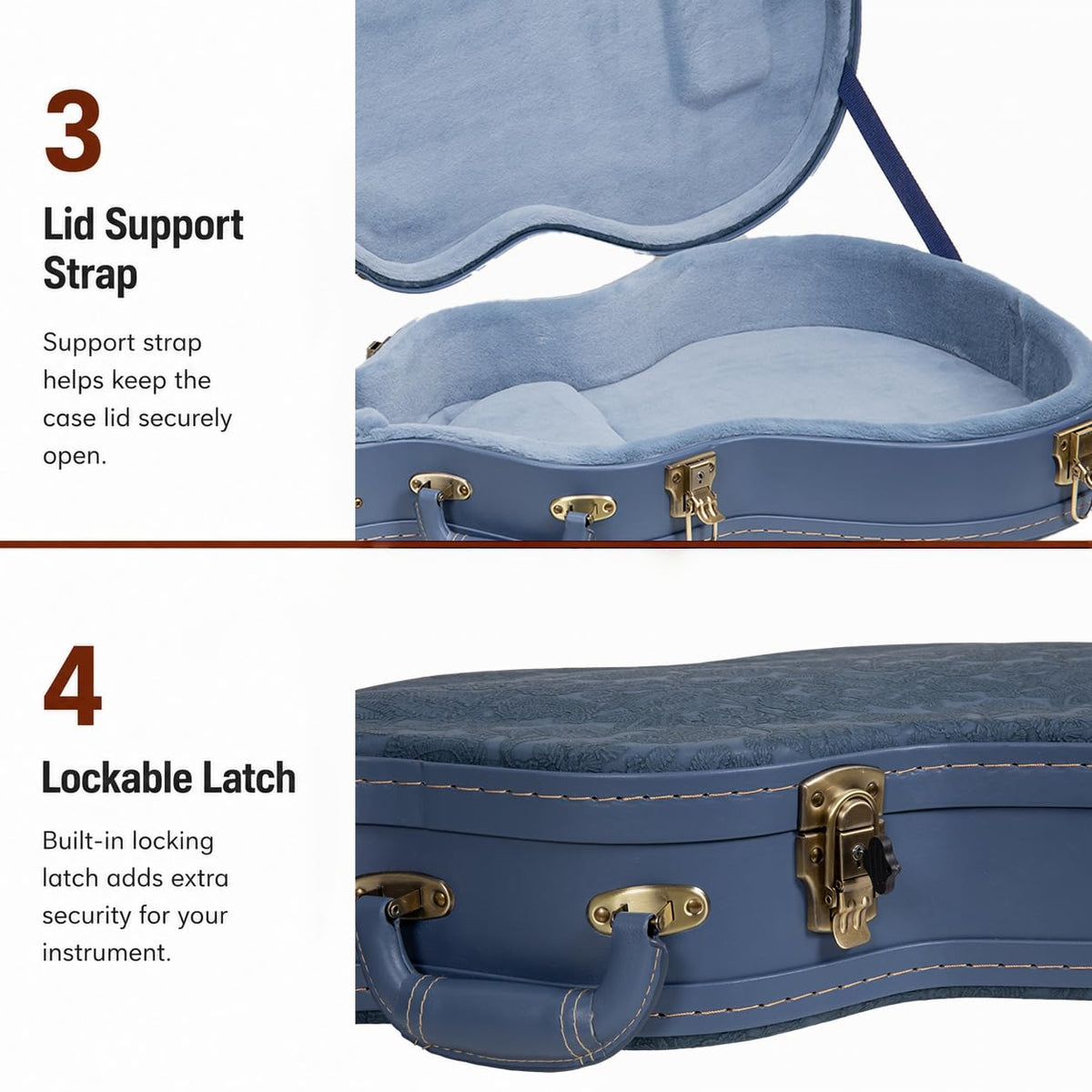Smoke Blue Guitar Case for Semi-Hollow Electric Guitars X96978