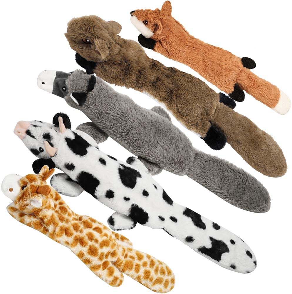 5 PCS Crinkle Plush Dog Squeaky Toys I715