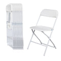 10 Pack White Folding Chairs 350LBS Capacity Steel A843