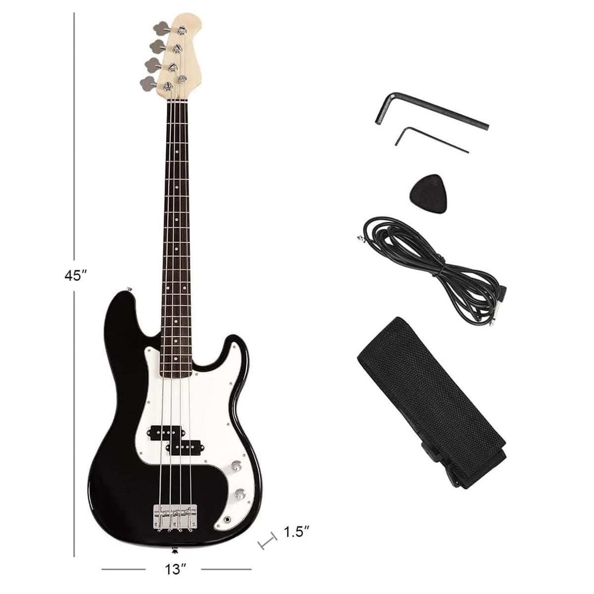 Full Size 4 String Electric Bass Guitar with Bag P341