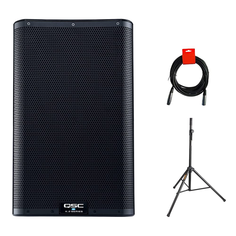 10" Powered 2000 Watt PA Loudspeaker with Speaker Stand and XLR Cable Z52863