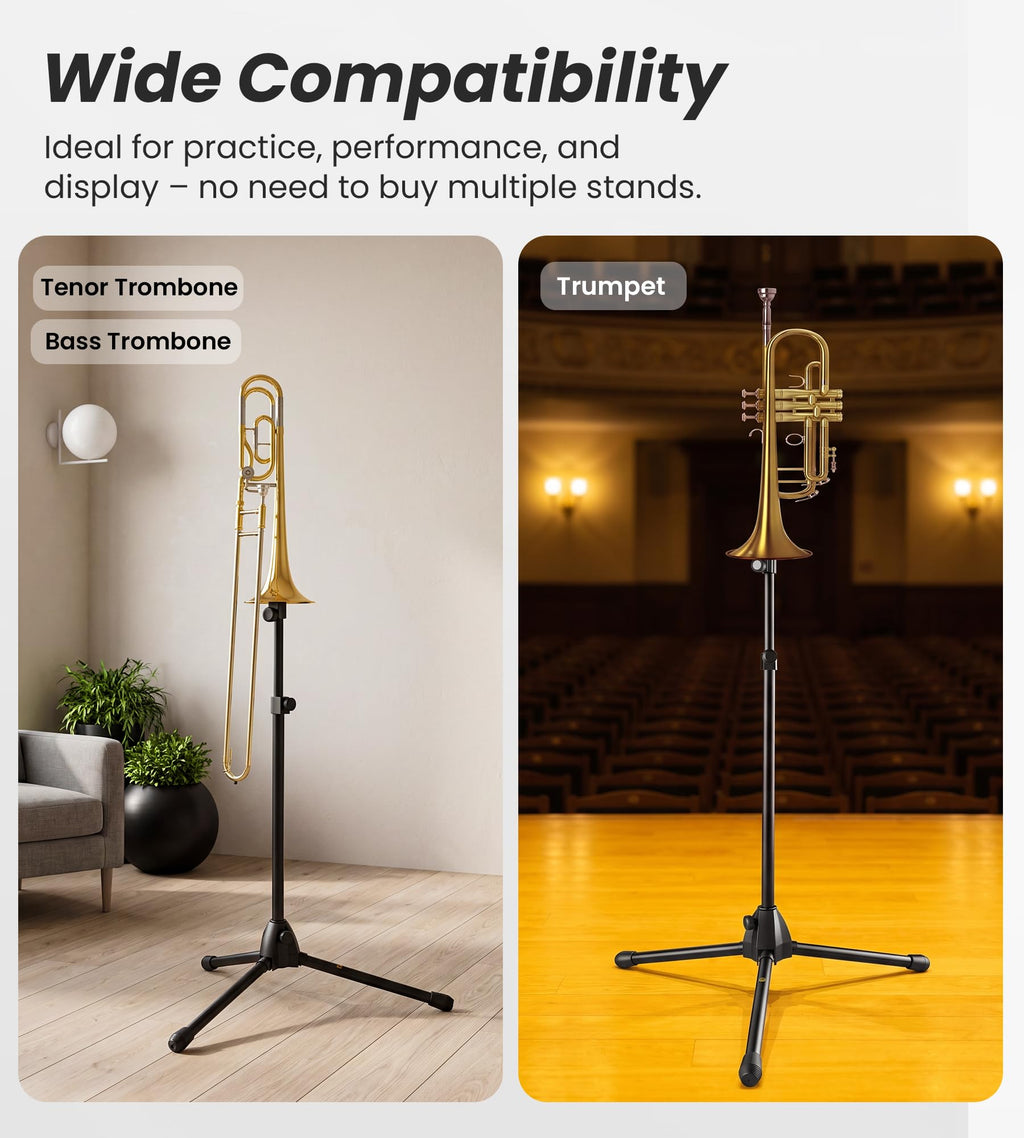 Portable Trombone Stand Adjustable Height with Bag H80543