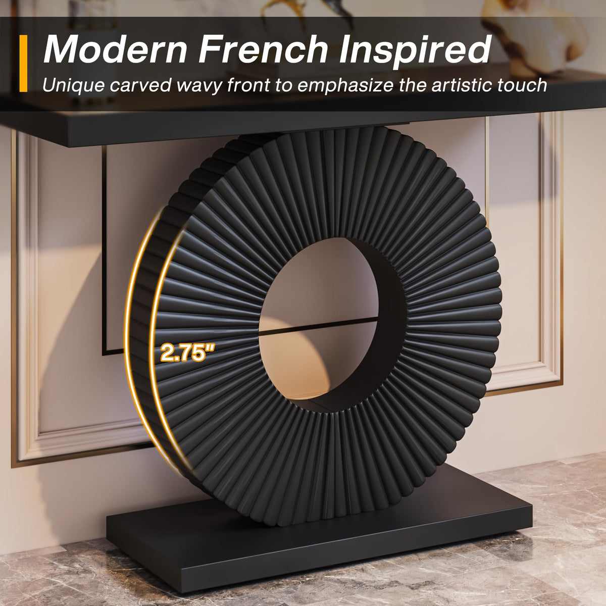Black 40 inch Wood Console Table S48377