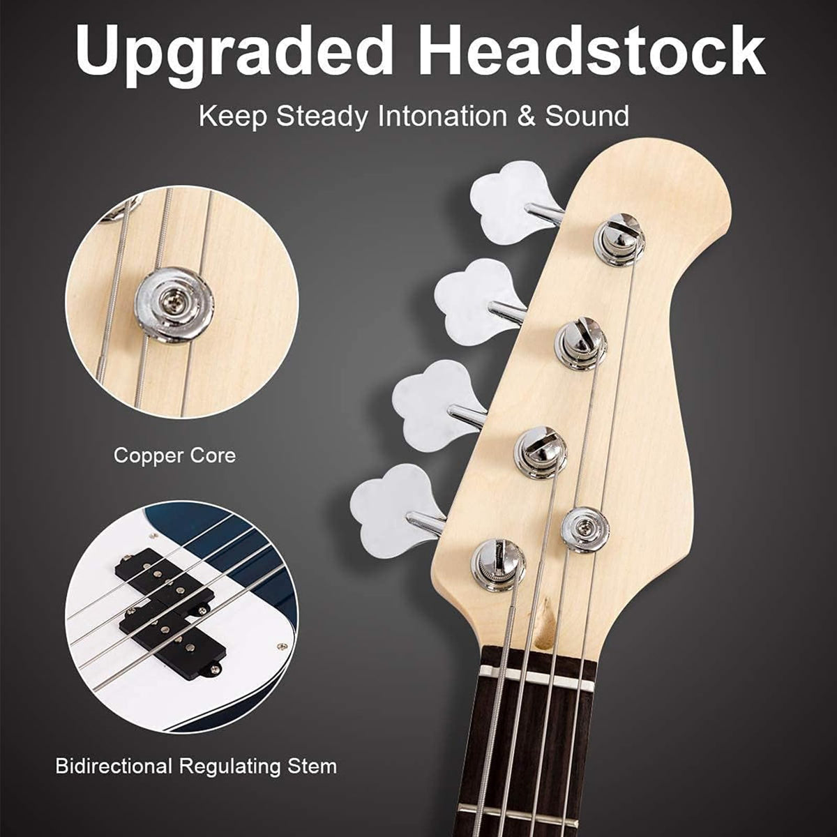 Full Size 4 String Electric Bass Guitar with Bag P341