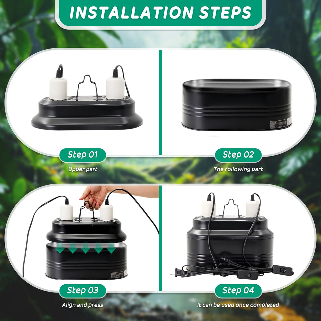 Reptile Light Fixture with Independent Switches L44930
