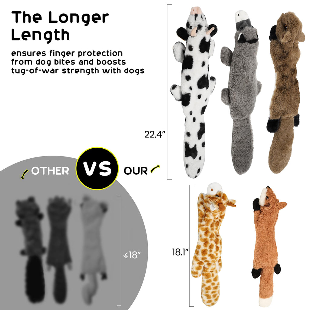 5 PCS Crinkle Plush Dog Squeaky Toys I715