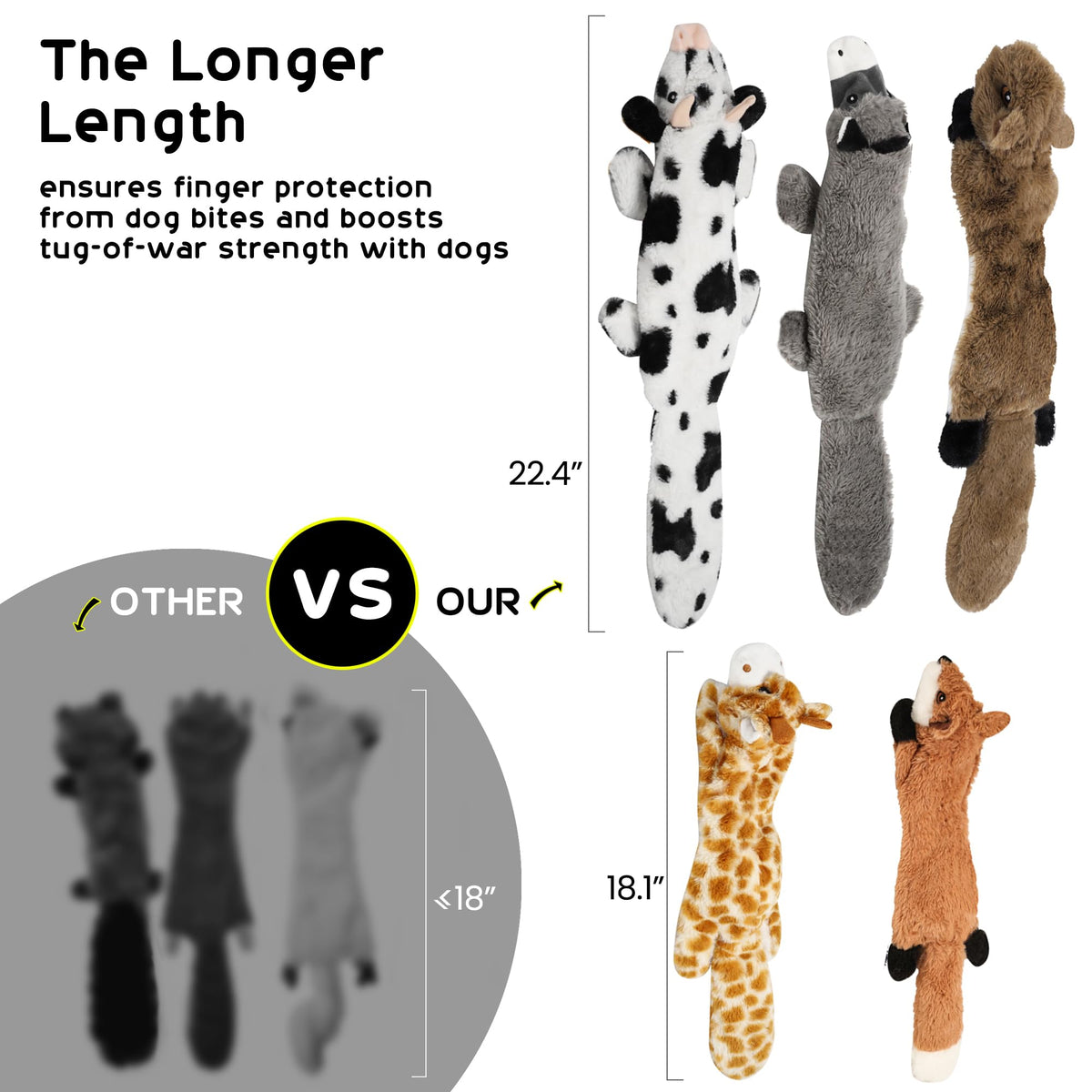 5 PCS Crinkle Plush Dog Squeaky Toys I715