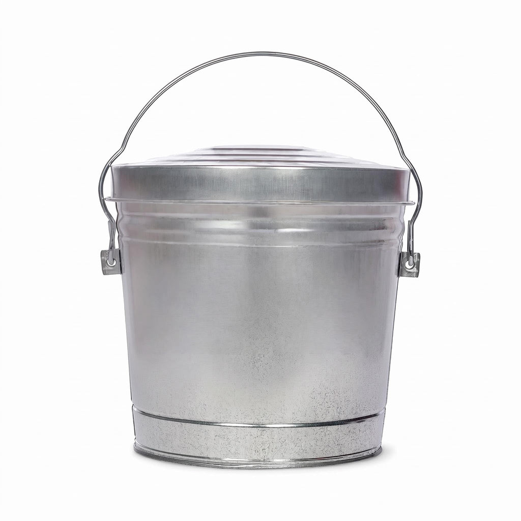 Galvanized Steel 6 Gallon Storage Can with Locking Lid B19058