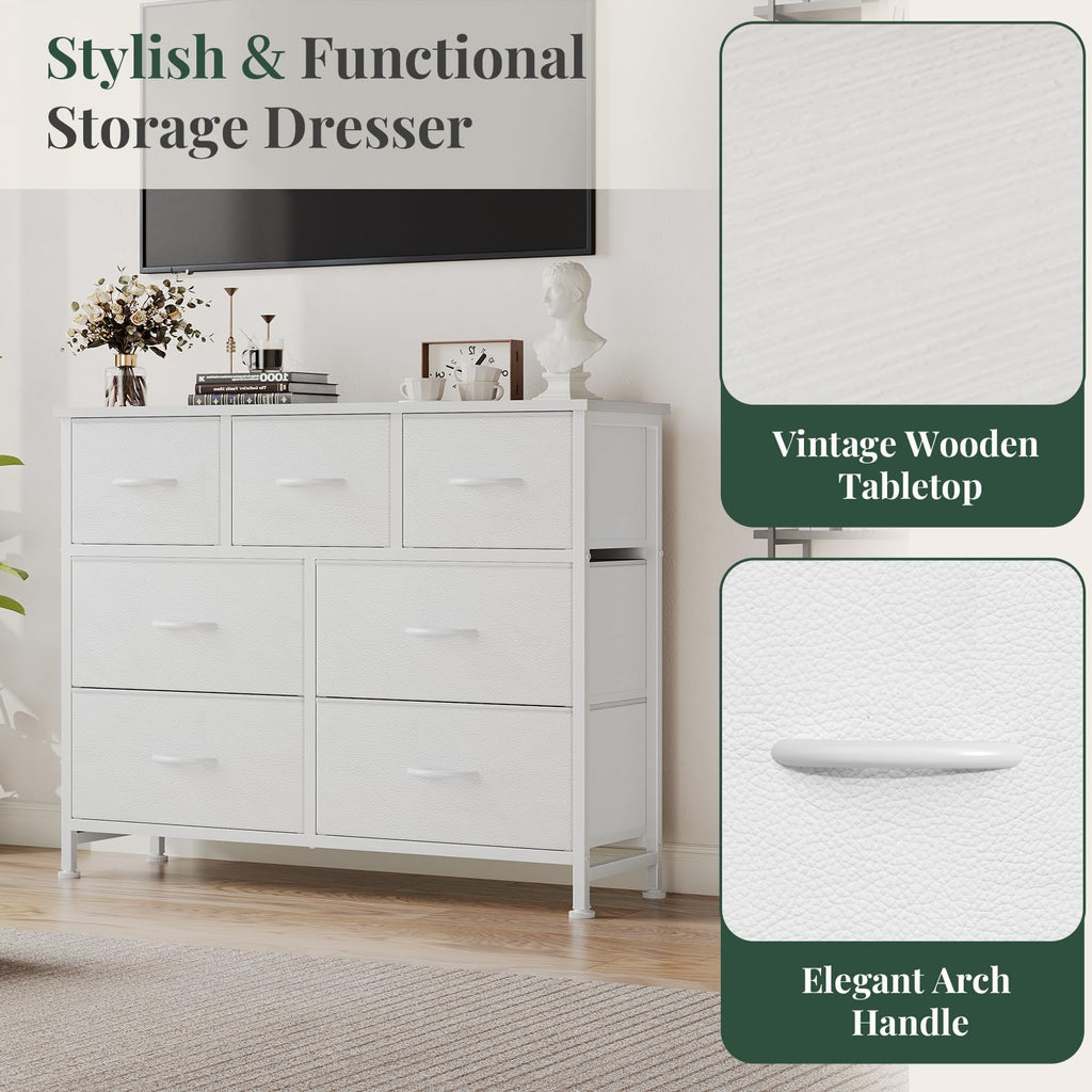 Fabric 7 Drawer Dresser D337224