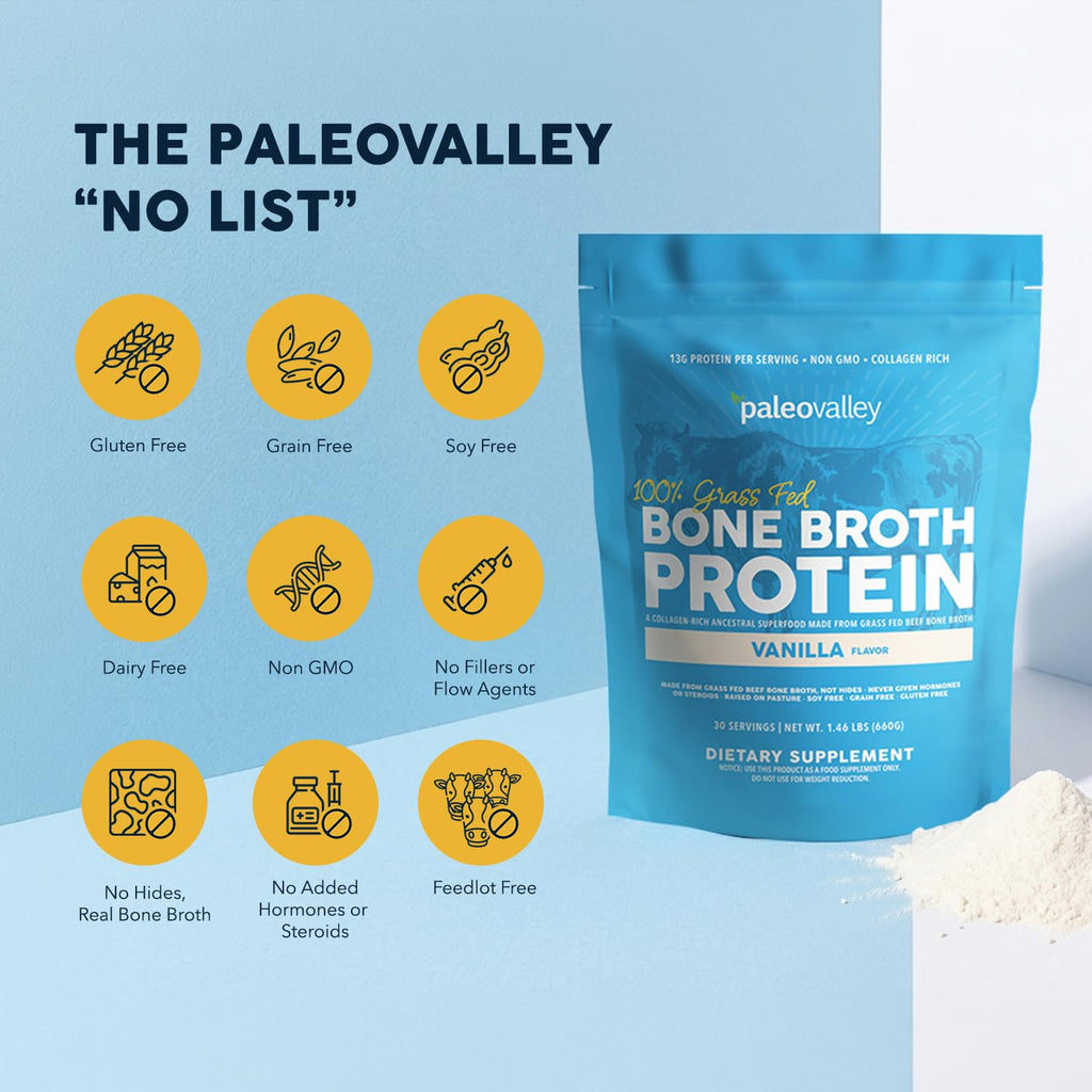 Grass Fed Bone Broth Protein Powder Vanilla P706