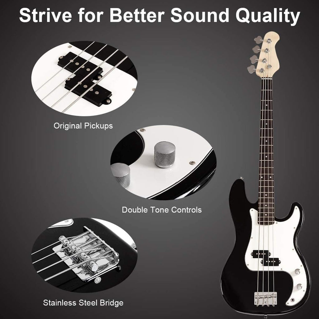 Full Size 4 String Electric Bass Guitar with Bag P341