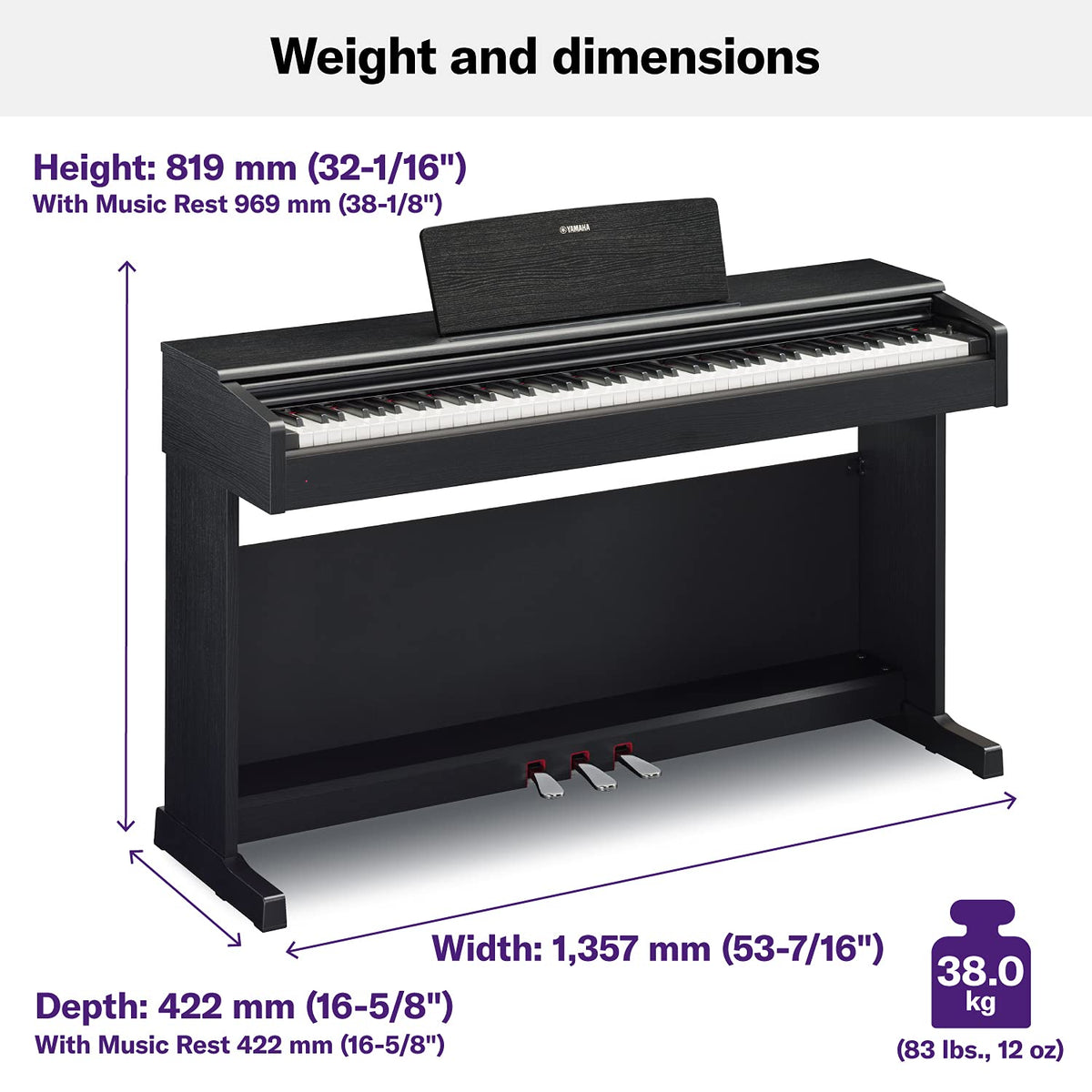 Black Digital Console Piano with Bench O70019