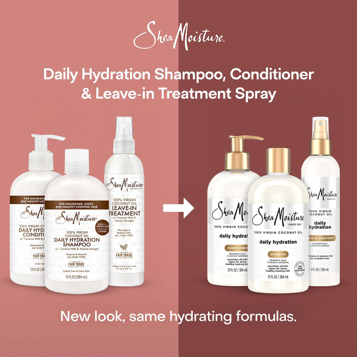 Shampoo & Conditioner + Leave-in Treatment Coconut Oil 3 Piece Set V1655