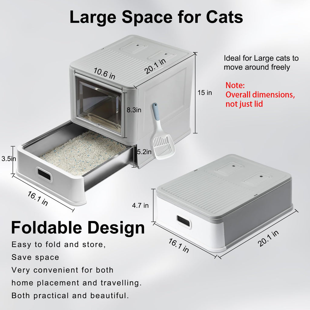Enclosed Stainless Steel Cat Litter Box with Lid Q81468