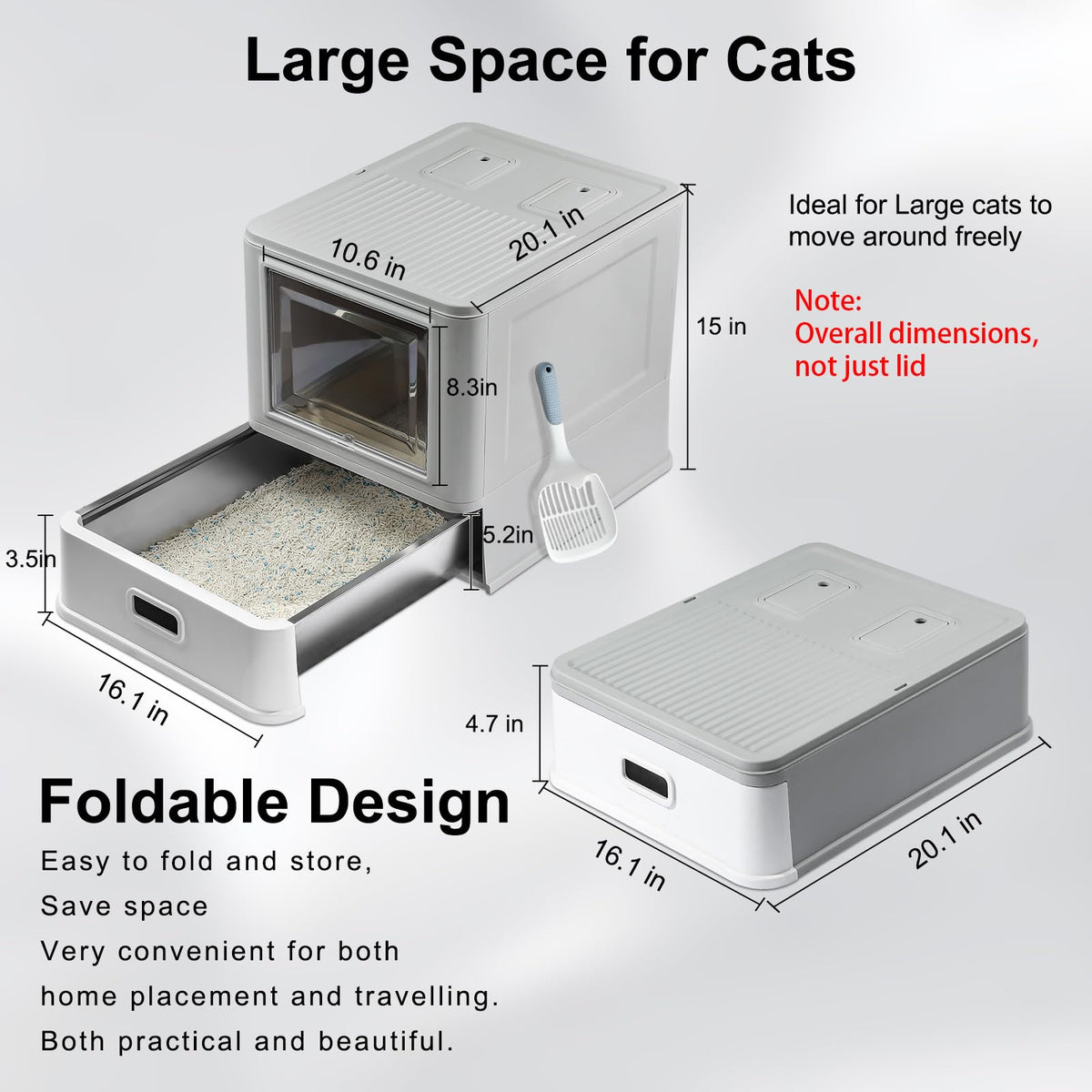 Enclosed Stainless Steel Cat Litter Box with Lid Q81468